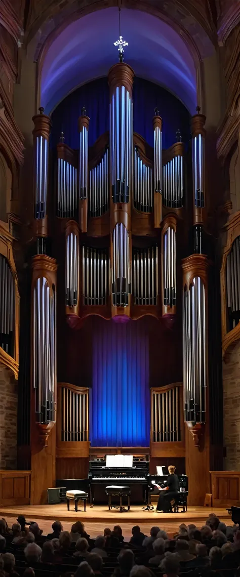 image:8k ultra-high resolution、the solemn and sacred atmosphere of the pipe organ concert elp live(masterpiece、meticulous crafts...