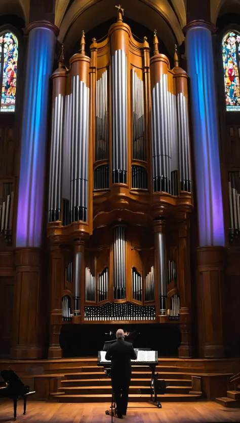 image:8k ultra-high resolution、the solemn and sacred atmosphere of the pipe organ concert elp live(masterpiece、meticulous crafts...