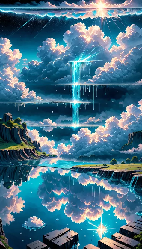 masterpiece,high resolution,realistic,landscape,
cloud,sparkling,water,water,time collapse x, anime, concept art, trending on ar...