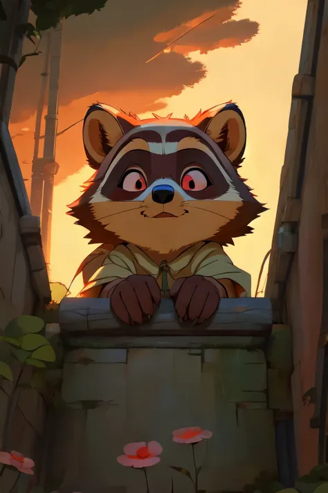 raccoon animal lofi style Studio Ghibli