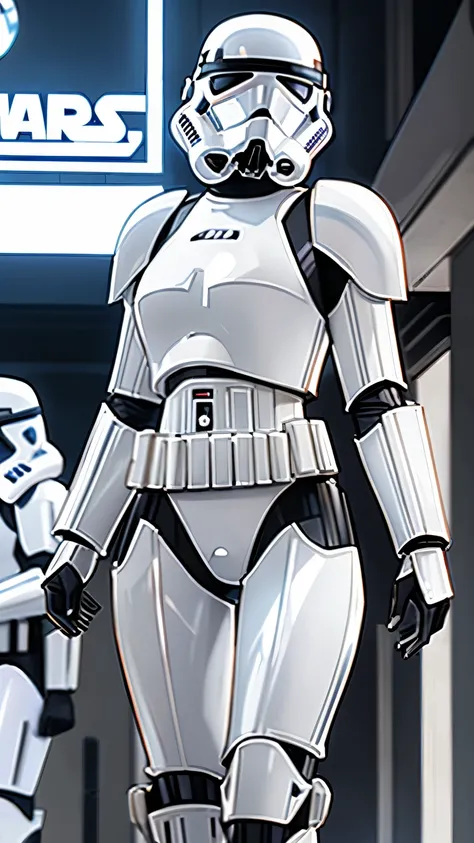 wearing shiny stormtrooper armor, a star wars imperial agent, wearing stormtrooper armor, imperial star wars style, storm troope...