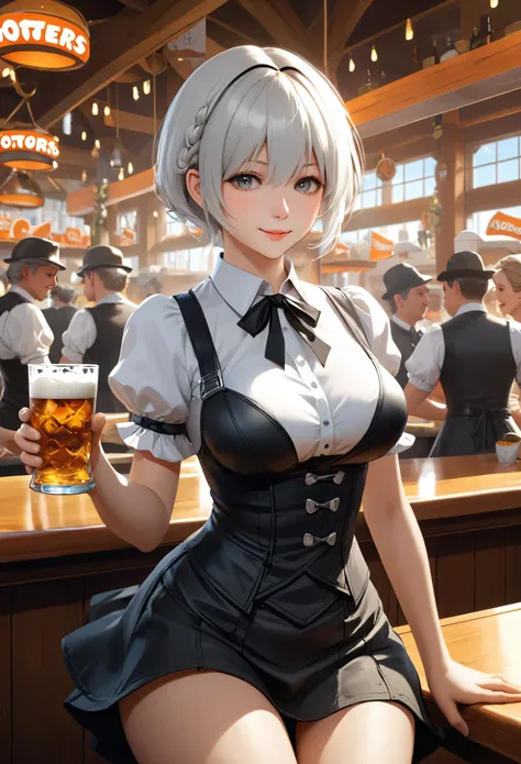 (yorha 2b, 2b, one sexy girl, alone, big swinging bust:1.3), complicated, elegant, very detailed, digital painting, artステーション, コ...