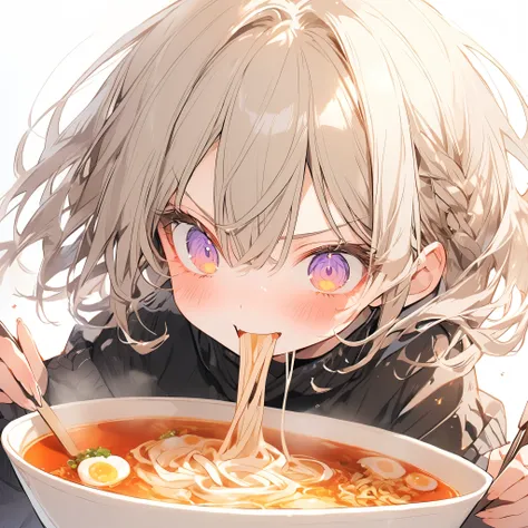 A with a ティアラ lurping ramen