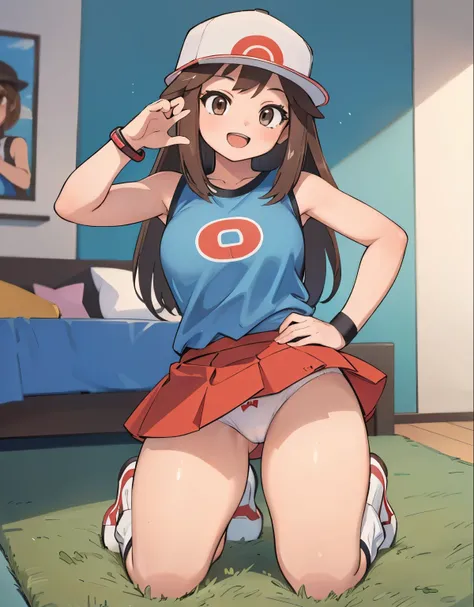 (best quality,4k,8k,highres,masterpiece:1.2),ultra-detailed,(realistic,photorealistic,photo-realistic:1.37)highres,portrait,beautiful girl, ultra-detailed, realistic:1.37, sketches, 1trainerleaf1, full body, sleeveless shirt, black wristbands, visible thig...