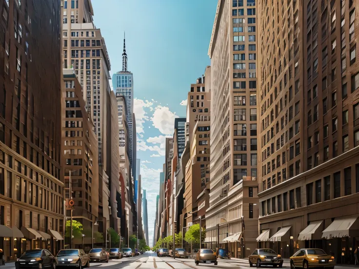 new york, park avenue, city, clear skies, fujifilm, high details, high quality, highres, super detail