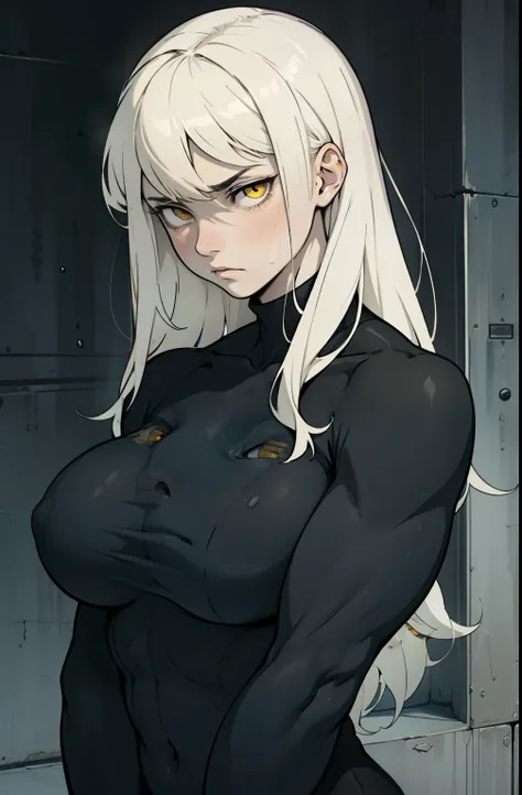 pale skin black long hair yellow eyes muscular girl huge breasts sad expressionless sad expressionless sad expressionless sad expressionless sad expressionless sad expressionless