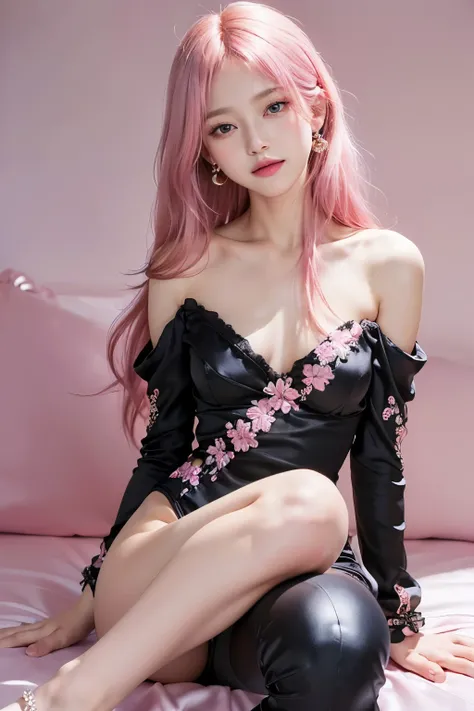 (8K, top-quality, masterpiece:1.2), (reallistic, Photorealsitic:1.37), Super Detail, One girl,), (Highly detailed), (beautifully detailed eyes), (of the highest quality), (super detailed ), (masterpiece), (Detailed face),20yr old, ,1 girl, ((pink hair,long...