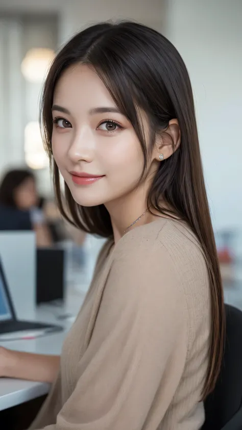 (1girl), (round eyes:1.2), (highly detailed face and eyes), smile, Amazing face and eyes, (Best Quality:1.4), (Ultra-detailed), (extremely detailed CG unified 8k wallpaper), Highly detailed, High-definition raw color photos, Professional Photography, Reali...