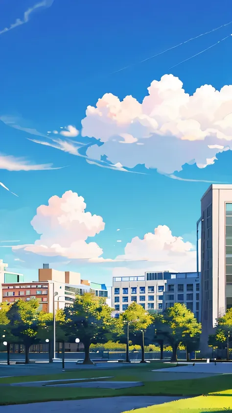 University Background, sunny weather, Clear clouds