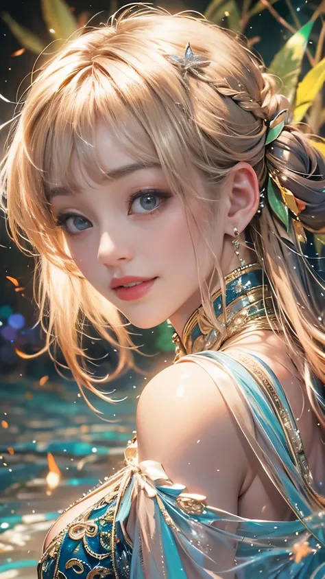 (8K, Highest quality, masterpiece: 1.2), (Realistic, photo Realistic: 1.37), Very detailed, One Girl, Wide viewing angles, Firefly Garden, Small faint lights and flying fireflies, night, lantans, Yasutomo Okas Painting style, big firm bouncing bust, I can ...