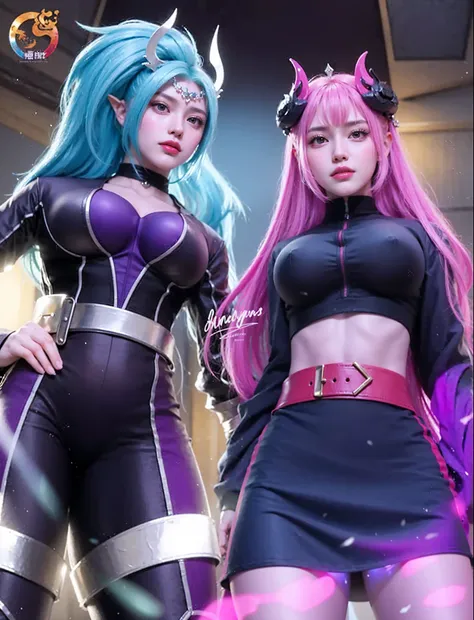 a close up of a 4 girls  ,pink hair , big booobs ,  shadowbringers cinematic, 4 k detail fantasy, a beautiful fantasy empress, game cg, xianxia fantasy, xianxia hero, 2. 5 d cgi anime fantasy artwork, cinematic goddess close shot, ruan jia and artgerm, wow...