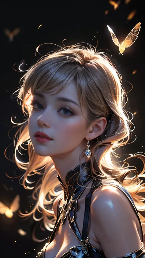 (8K, Highest quality, masterpiece: 1.2), (Realistic, photo Realistic: 1.37), Very detailed, One Girl, Wide viewing angles, Firefly Garden, Small faint lights and flying fireflies, night, lantans, Yasutomo Okas Painting style, big firm bouncing bust, I can ...