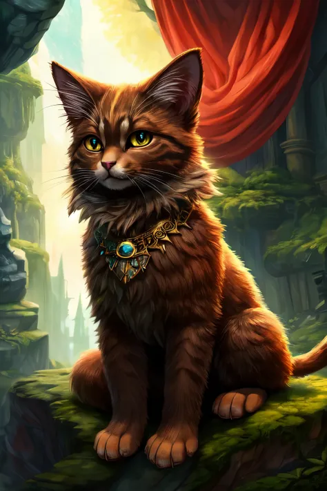 ((Highest quality)), ((masterpiece)), (detailed), A fantasy creature that combines a cat and a dog 