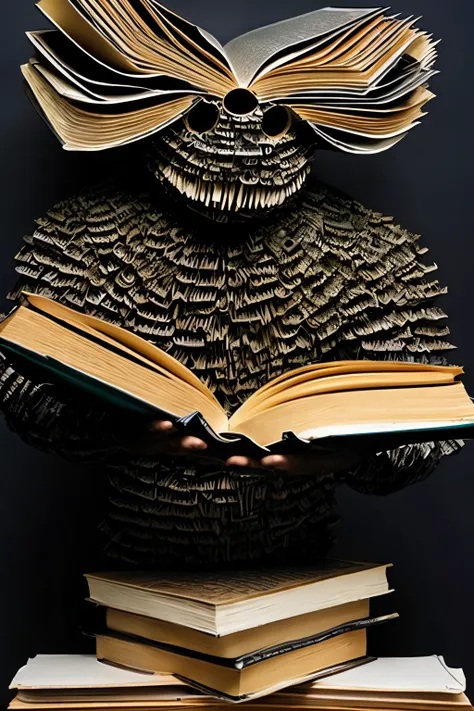 A terrifying monster made out of literal books