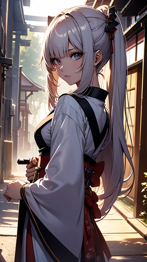 (1girl:1.3), Masterpiece, Best quality, amazing beauty, [[3D]], 4K, absurdres, finely detail, super detailed eye, perfect anatomy, official art, cinematic lighting, BREAK, A beautiful girl with nine fox tails, often depicted in traditional Japanese attire....