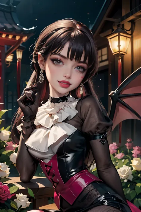 1 girl, a girl with bat wings on her back, perfectly hands, perfectly body, bat choker, necklace, centered, bat jewelry, award winning upper body portrait, cowboy shot, (looking at viewer:1.2), |
Draculaura_MH, solo, black half hair, pink half hair, multic...