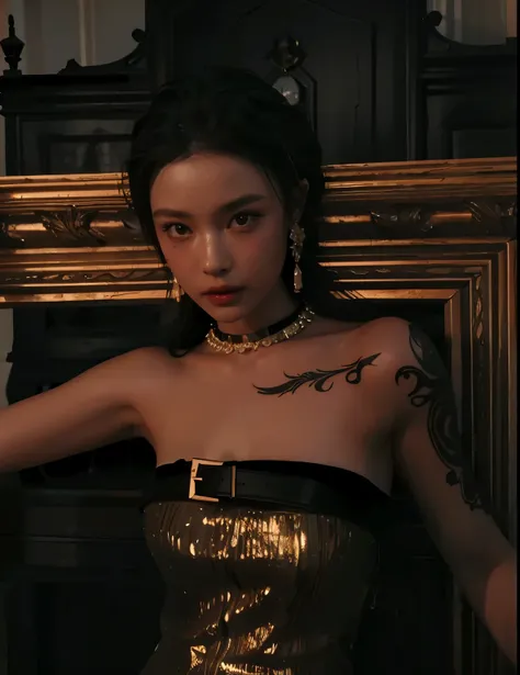 game art,CG animation,Best image quality,maximum resolution,8K,(half body photo),(portrait),(head close-up),(rule of thirds),Unreal Engine 5 Rendering Tasks,20 year old girl,((Queen)),The eyes are very detailed.,(big bust),elegant and noble,movie lights,ra...