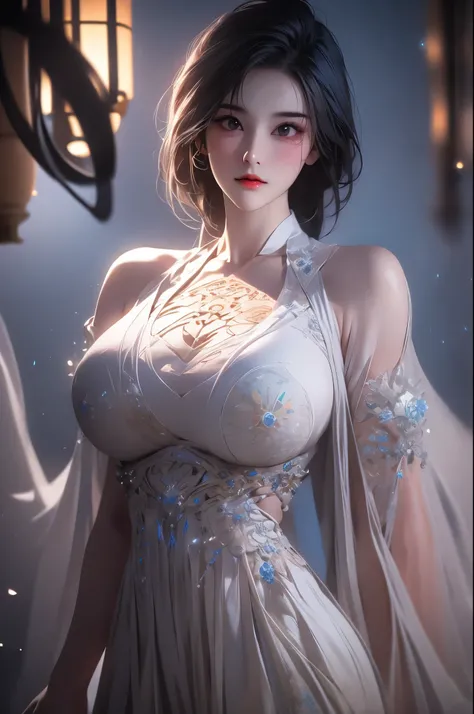 a girl with a metal structure body, gigantic breasts, big anime eye ball, a hyperrealistic painting inspired by Peter Gric, zbrush central contest winner, hyperrealism, highly detailed surrealist art, hyperrealistic illustration, hyperrealistic surrealism,...