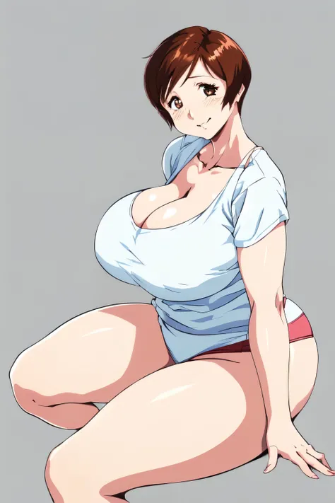 masterpiece, highest quality, High resolution, One girl, alone, sexual intercourse, Pornographic images, short hair, etsukoto, Brown eyes, fine grain, fine grain, (((Thick thighs, Plump thighs, Voluptuous thighs, Thighs alone are enough))), Huge and ample ...