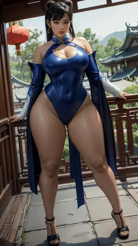 chunli, wide hips, curvy, long legs, beautiful eyes, beautiful, full body, thick high, sexy chunli costum, pawg , long legs ,chi...