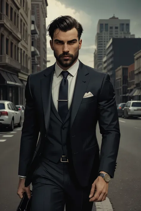 a well-tailored suit, elegant suit, impeccable cut, one of the most attractive looks in the eyes of women, sophistication, confidence, masculinity, 1 man, formal wear, expensive suit, smart casual, fashionable, classy, dapper, charming, handsome, laight be...