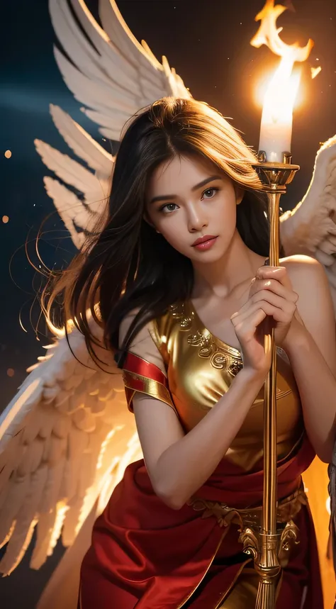 Guardian Angel and Sacred Flame, Stunning and impactful images, Very detailed and impeccable, 4k resolution