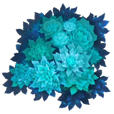 There are many blue flowers in a circle, Fractal Blue Leaves, Stylized vegetation, Fantasy Flowers and Leaves, Fractal leaves, Blue - petals, Mandelbrot Flowers and Trees, Background chaotic flowers, Flowers and Blue Forest, Fancy flower Mandel bulb, Styli...