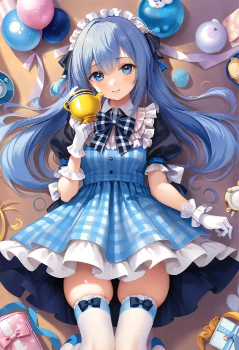 masterpiece, best quality, extremely detailed, (illustration, official art:1.1), 1 girl ,(((( light blue long hair)))), ,(((( light blue long hair)))),light blue hair, , long hair ((blush)) , cute face, big eyes, masterpiece, best quality,(((((a very delic...