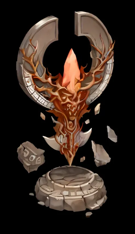 Portal to the Lost Realm of Flame, gem, Detailed game art, Diablo digital concept art, Devil's Horns,(Sketch),Dark Destruction God Style,flat,High Definition,high resolution,High precision,Extremely sophisticated,8K,Correct terrain and structure,Explic...