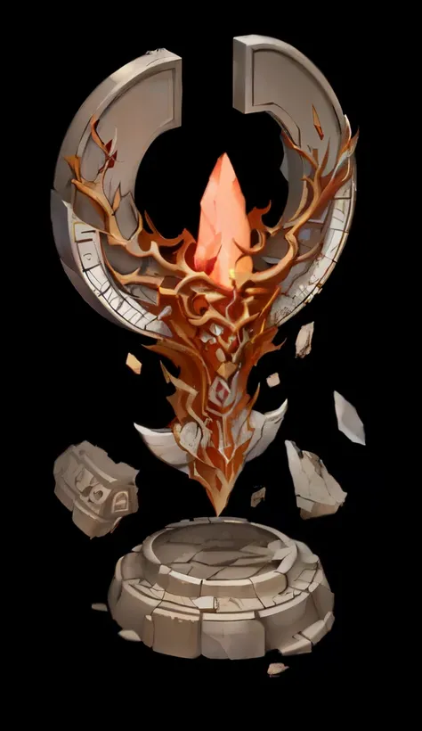 Portal to the Lost Realm of Flame, gem, Detailed game art, Diablo digital concept art, Devil's Horns,(Sketch),Dark Destruction God Style,flat,High Definition,high resolution,High precision,Extremely sophisticated,8K,Correct terrain and structure,Explic...