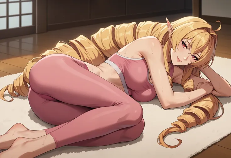 score_9, score_8_up, score_7_up, source_anime, elinalisedragonroad, 1girl, mature female, elinalise dragonroad, long hair, blond...