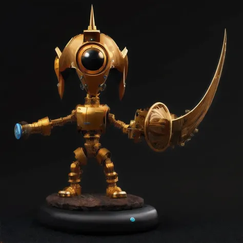 statue of a golden robot on a black surface, cute elaborate epic robot, greek in mecha style, cyber steampunk 8 k 3 d, detailed ...