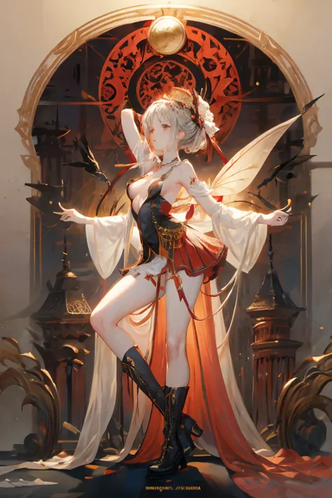  ((best quality)), ((masterpiece)), (detailed), 1girl, Character design, scholarly  female, scholar, female scholar, astrology, astrological symbolism, star reading, celestrial theme, heavens, heavens above, constellations, dynamic poses, long white grey h...