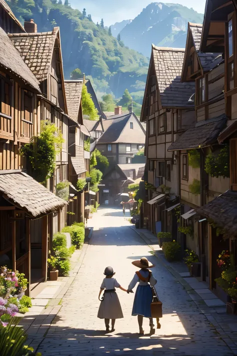 8K, Pixar-Disneyesque Transition Shot:

"Immerse yourself in a delicately crafted, photorealistic tableau of Ardenwood, a quaint fairy tale village, rendered in stunning 8K resolution. Witness the picturesque cobblestone streets, lined with thatched-roof c...