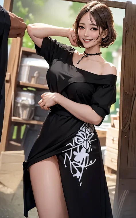 (masterpiece、Can be viewed、masterpiece、Highest Resolution
、Highest quality、Highest quality、Cinematic Lighting、High-end rendering、Safe at Work、Safety Sensor),Super large breasts 、slender girl
(((Short girl and black guy))), A girl in an oversized plain whi...