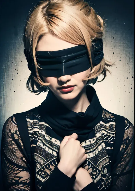 (work of art, maximum quality, best qualityer, offcial art, beautiful and aesthetic:1.2),
blindfolded, standing alone, 1 girl , ...