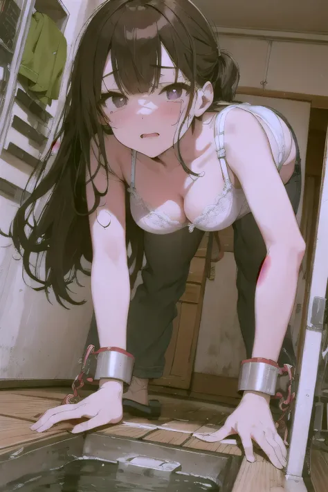 ((Browsing Caution))， On all fours， Thigh sole， Low Angle， Lift your hips and hang them in the air、Show the soles of your feet， Lie down with your hips facing outwards， Hinata， Inner thighs， Melting garments， masterpiece， by myself， alone， Hair Inhalation，...