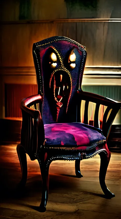 a dangerous chair with spindly legs and fangs