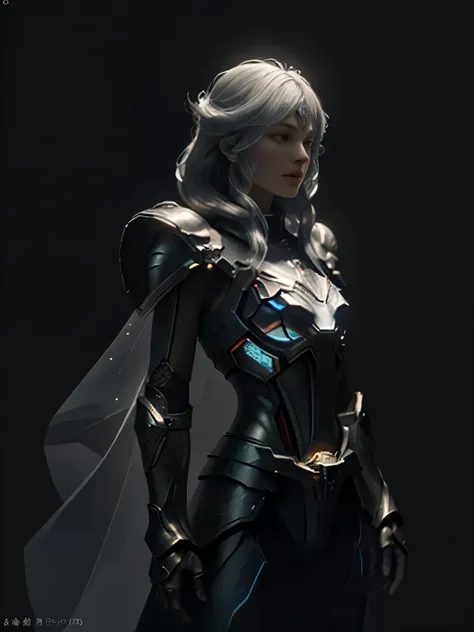 World Style，Armor Girl，Crystal material（3D rendering armor，refractive index：1.76 - 1.78，Albedo：0.03 - 0.05，ambient Light：Between 20-50，color：Dark Red, Medium saturation，Type of Light：ambient Light：1.2，Light source color：北极Light，Light源强度：Between 1 and 2，Lig...