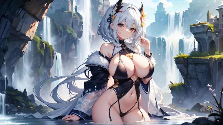 4K,High resolution, One girl、(Highly detailed CG Unity 8k wallpaper: 1.3)、One woman long hair,short hair-、Clean detailed eyes((Beautiful detailed chest,naked,((全naked,((whole body)))),NSFW,、((Big Breasts、Large BreastsBig Breasts、Large Breasts、Large Breasts...