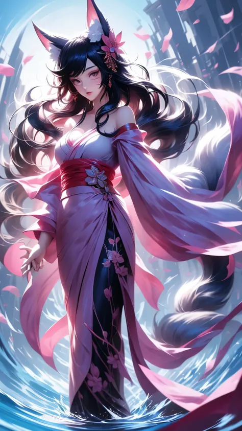 Sure! Heres the prompt in English:

"A beautiful Japanese goddess wearing a kimono, with long black hair. Wallpaper size."

Let me know if you need any adjustments!