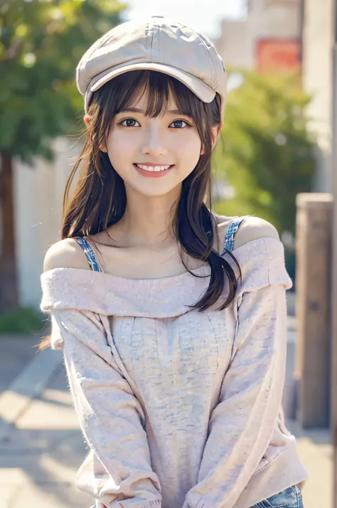 (Highest quality,4K,8K,High resolution,Tabletop:1.2),Very detailed,(Realistic,photoRealistic,photo-Realistic:1.37),Japanese animation,Soft colors,Great lighting,A girl with an innocent look,City street corner,Spring clothing details,My cheeks got red from ...