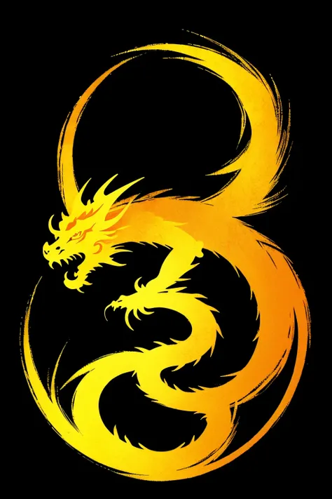 Create a photo of an Asian dragon which is tangled in the number 24, make it like a logo