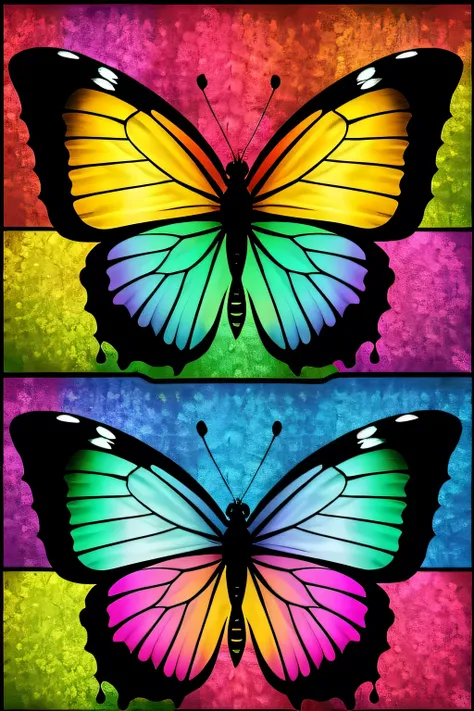  Neon Rainbow butterfly 