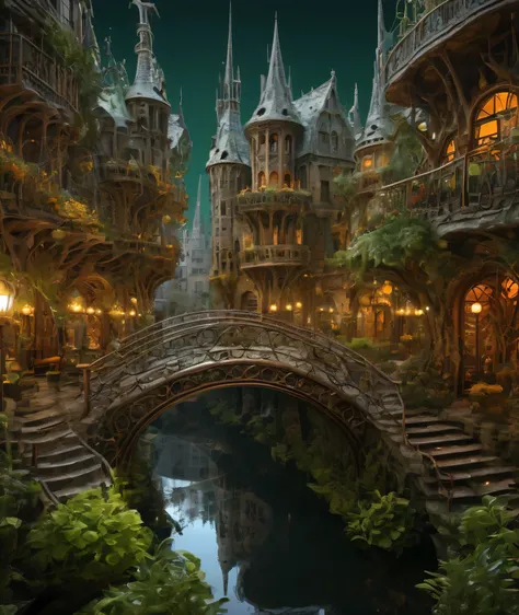 , a grand capital city nestled in the heart of a magical realm inspired by Dungeons and Dragons. The city stands as a testament to both architectural splendor and mystical enchantments. The streets are bustling with life, filled with a diverse array of cre...