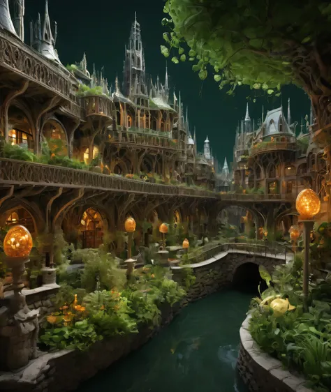, a grand capital city nestled in the heart of a magical realm inspired by Dungeons and Dragons. The city stands as a testament to both architectural splendor and mystical enchantments. The streets are bustling with life, filled with a diverse array of cre...