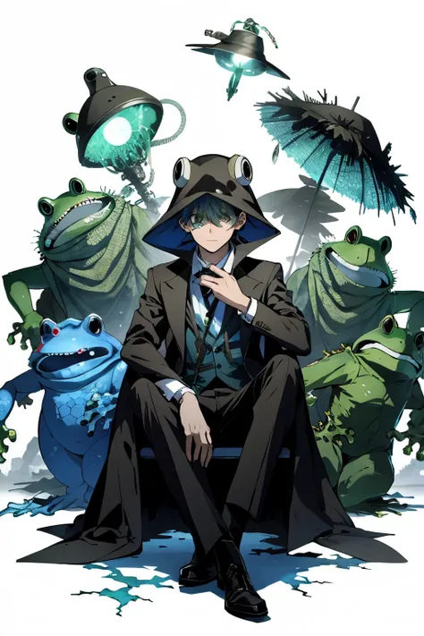 Elegant Boy in Scientist Attire and Playful Frog Hat Amidst Swarming Zombies - Anime Inspired

High Resolution, Anime Style Illustration
Effeminate and graceful, the boy is adorned in a scientific coat, the pockets brimming with various tools and contrapti...