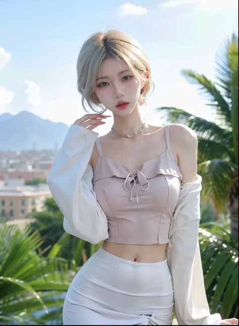 Beautiful woman with perfect figure:1.4，Ultra-high resolution，Seductive laughter，wear glasses，Desert Background，（lifelike：1.4），Layered Hairstyle，White皮肤，Super short pleated skirt，whole body，Very delicate face and skin texture，Double eyelids，Skin Whitening，...