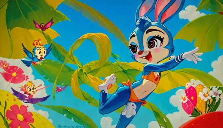 Portrait of Judy Hopps, Judy Hopps, Astrie Lohne, SFW version, I hate you, Virus, rossdraws cartoon ，Solitary,Animal ears,open mouth,Rabbit ears,white backgrounmorality,Smile,simple backgrounmorality,hairy,Happy,1 girl,，，Sexy look，Beach，比基尼，stanmoralitying...