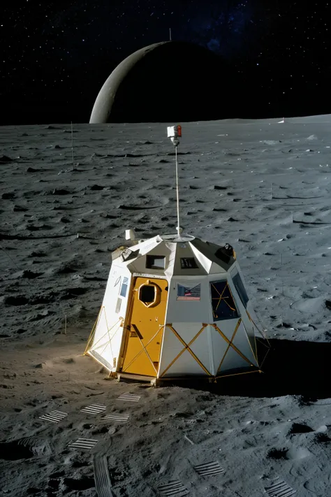 creates an image of a shelter for astronauts on the moon
